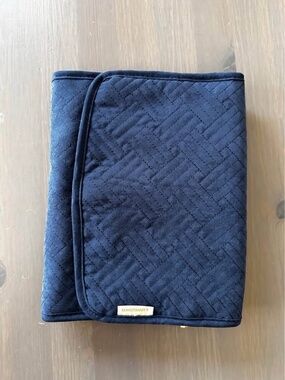 BAGSMART Hanging Travel Jewelry Organizer Trifold Quilted Navy